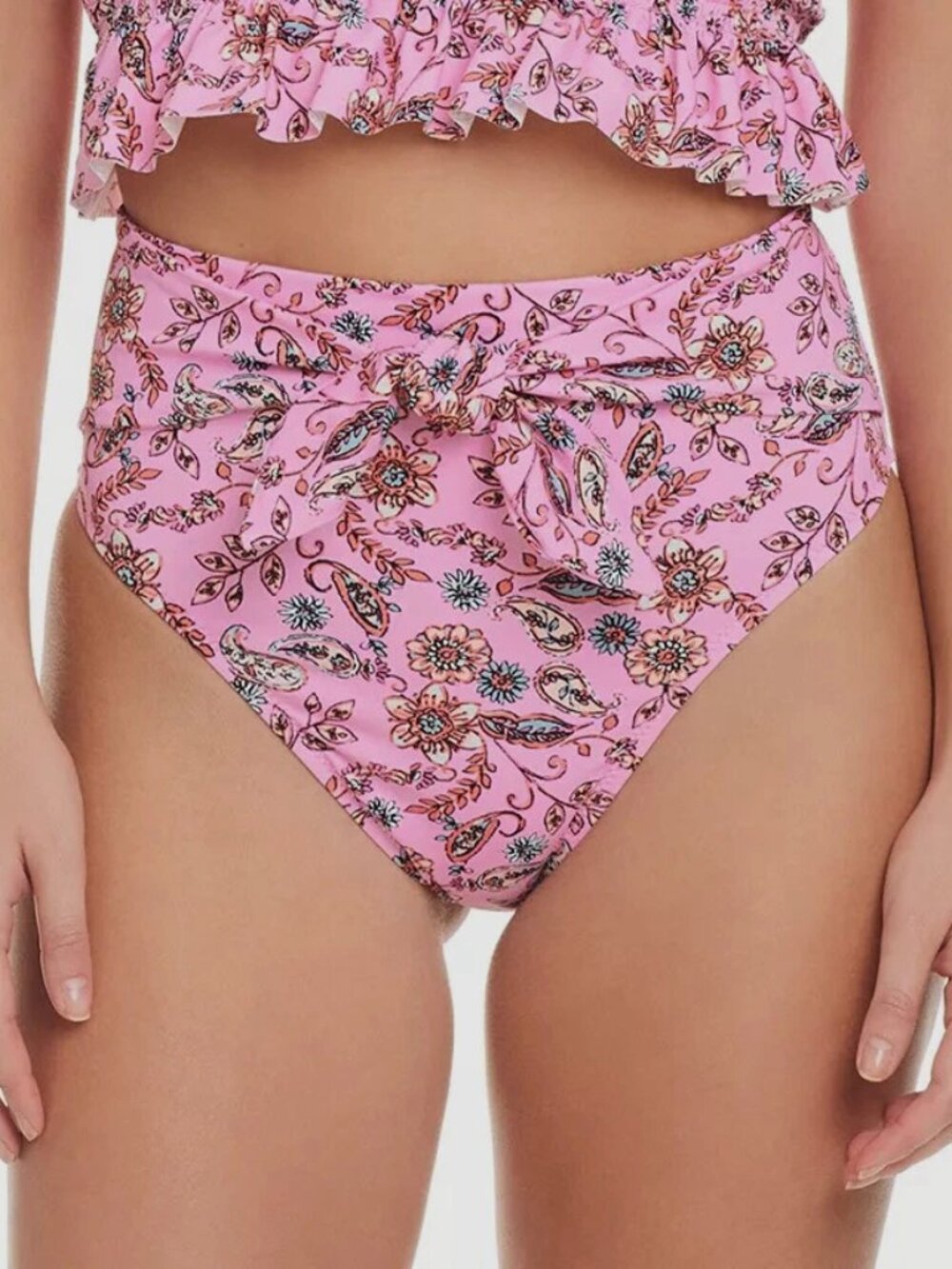 Jessica Simpson Sunshine Swim Bikini Bottom Tie Waist Womens Small S Blossom NWT